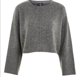 NWOT Top shop crop sweater gray